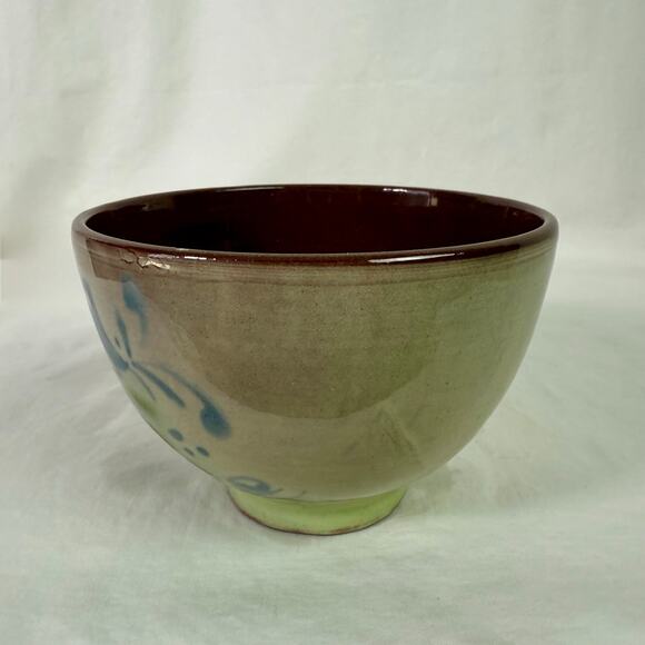 Small Pottery 4" Diameter Small Bowl Painted Birds Boho Whimsical Cute Decor - Picture 3 of 8